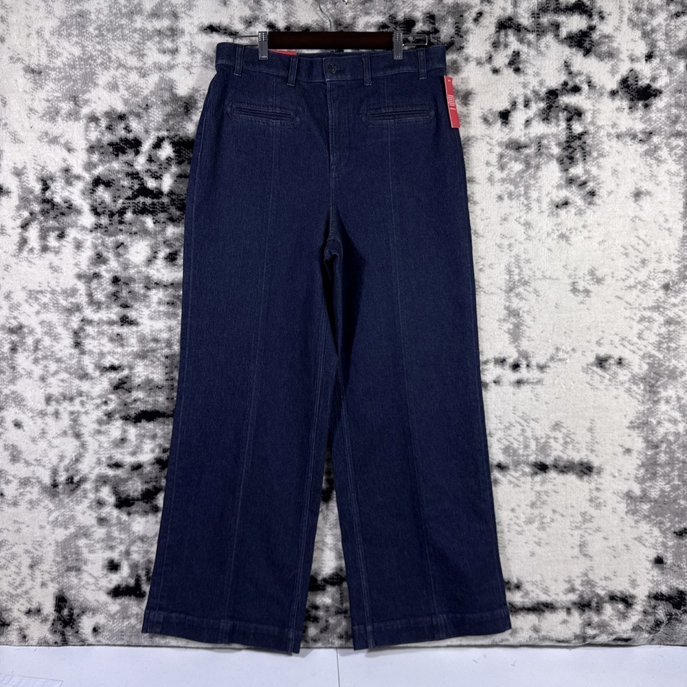 Spanx Spanxshape Wide Leg Trouser Jeans Womens XL Dark Wash Boho Coastal Hippie